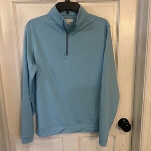 Peter‎ Millar Crown Sport Perth Loop Quarter Zip Pullover Tropical Blue Sz Small